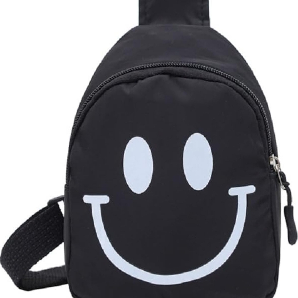 Black Smiley Face Men's Bag